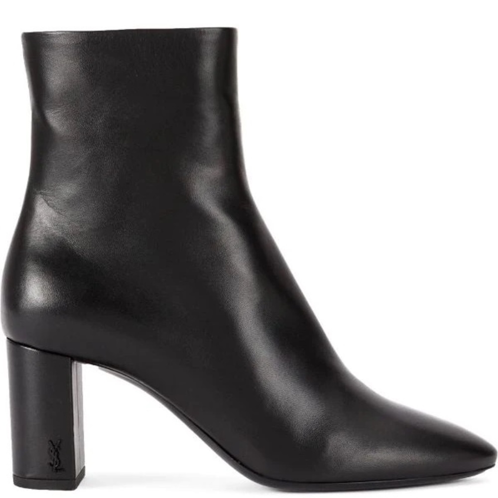 YSL Yves Saint Laurent Lou 95 leather ankle boots booties black size 39.5